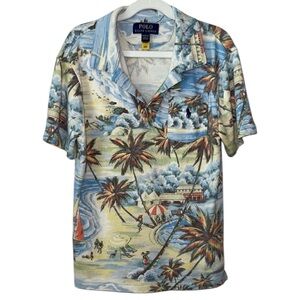 Polo by Ralph Lauren Tropical Print Kids Shirt - Blue, Green, Brown